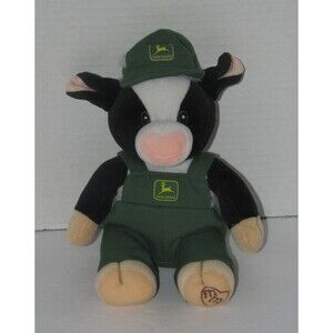 Mary's Moo Moos Plush Cow JOHN DEERE Coveralls & Hat 8" Stuffed Animal Enesco